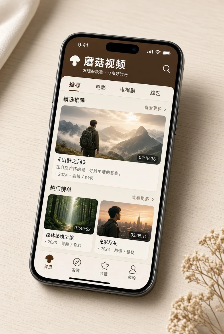 蘑菇视频移动应用视觉